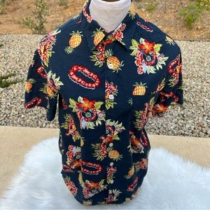 Mens Old Navy Pineapple Hawaiian Shirt Small